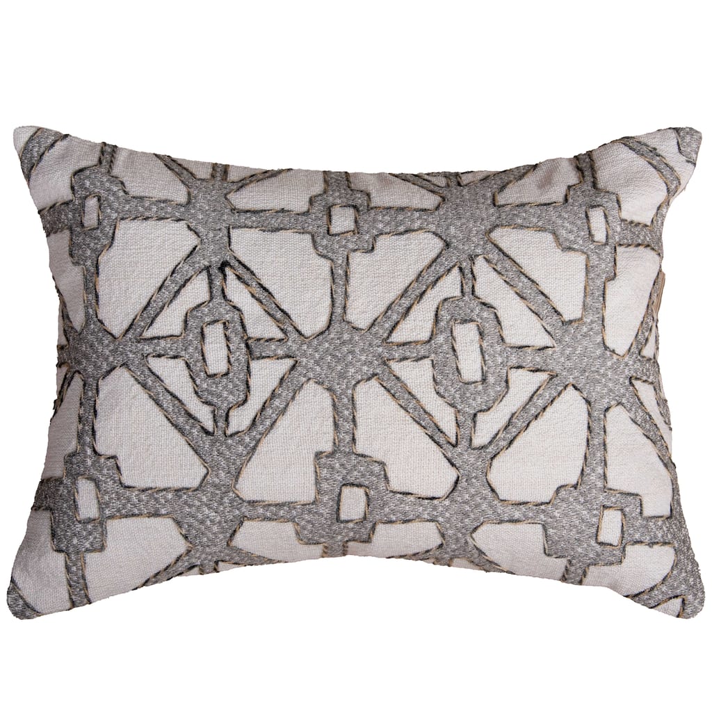 Rizzy Collection Natural Geometric Modern Throw Pillow