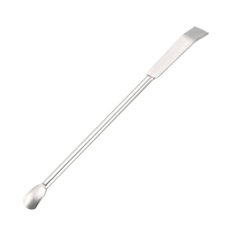 Micro Spoon Double Head Stainless Steel Mixing Spatula 100mm 5Pcs - Silver Tone