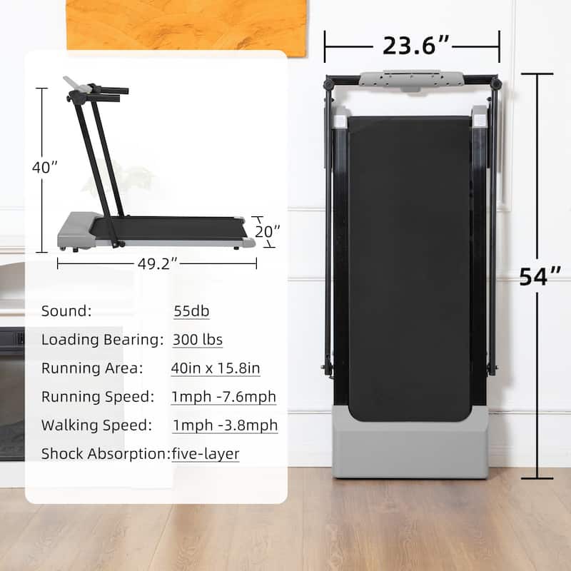 Walking Mat Treadmills Portable with LED Display Panel, Home Treadmills