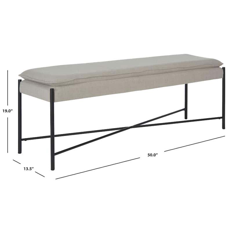 SAFAVIEH Kara 19-inch Cushioned X-Bench - 50" W x 13.5" L x 19" H - 50" W x 13.5" L x 19" H