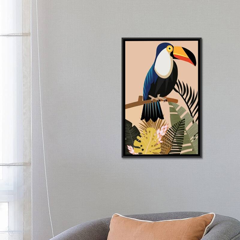 iCanvas "Vintage Natural Imprint Tropical" by Art Mirano Framed Canvas Print