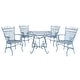 preview thumbnail 7 of 6, SAFAVIEH Outdoor Patio Furniture Thessaly Victorian Scroll Iron 5-Piece Dining Set