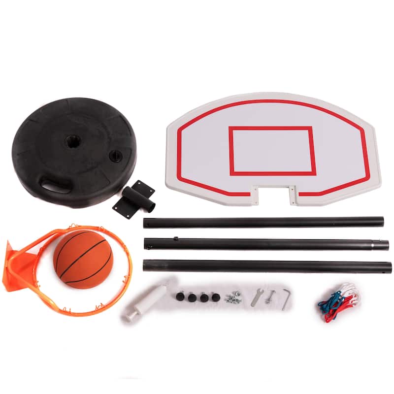 Hathaway Streetball 79-in High Adjustable Portable Basketball System - White