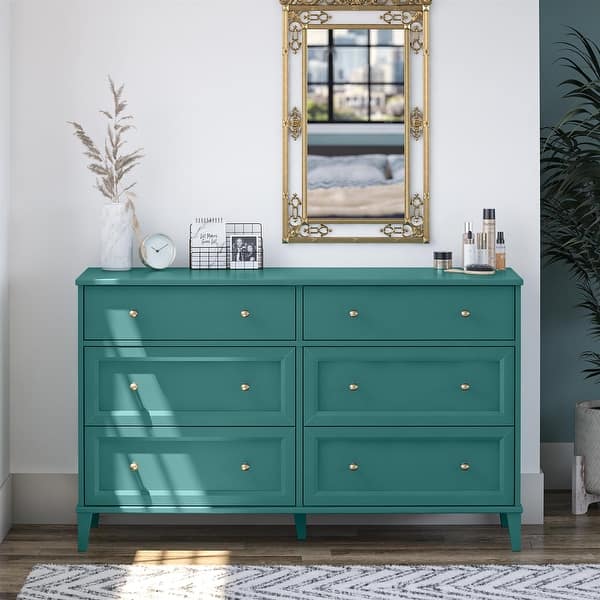 Ameriwood Home Monticello Wide 6-Drawer Dresser, Emerald Green - Bed Bath &  Beyond - 42584029