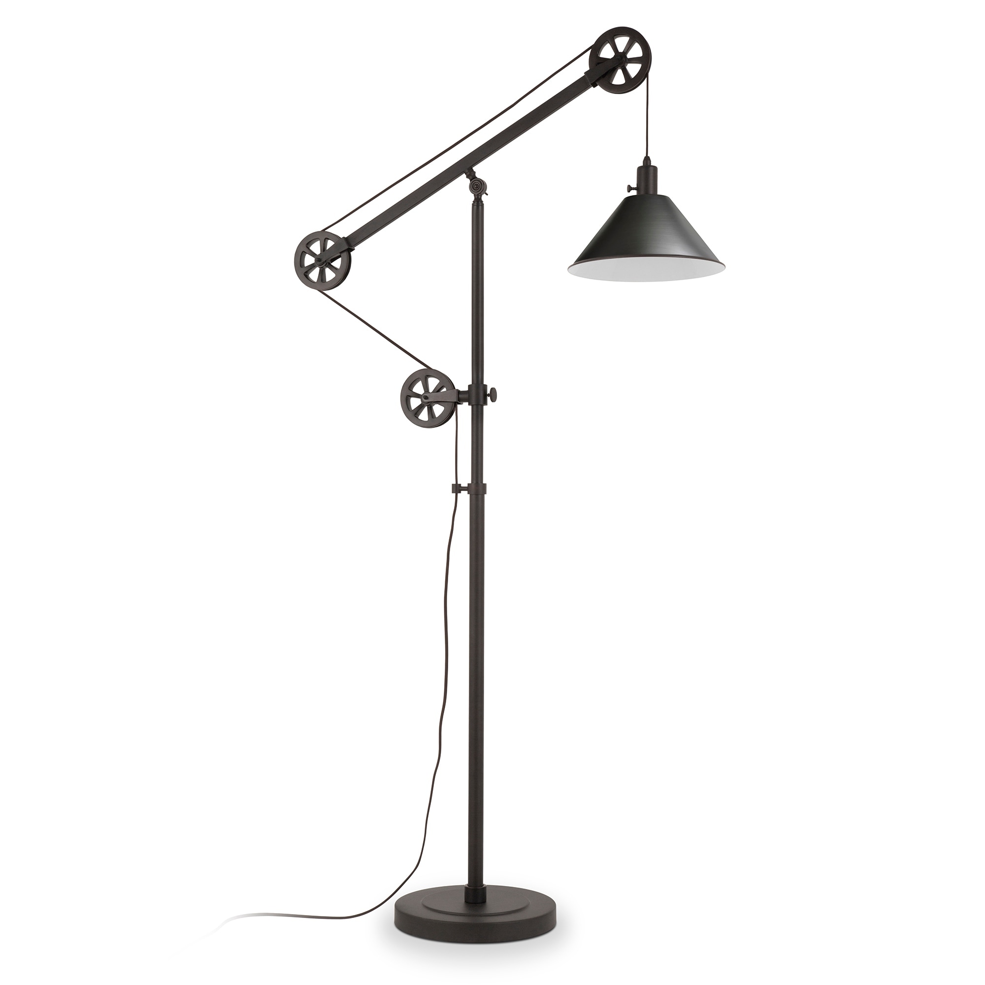 Devonshire Floor Lamp In Blackened Bronze With Pulley System 