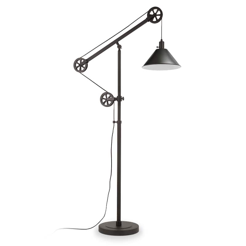Devonshire Floor Lamp In Blackened Bronze With Pulley System