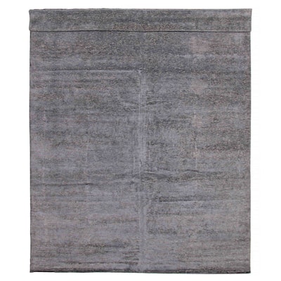 ECARPETGALLERY Hand-knotted Loreto Grey Silk Rug - 10'0 x 13'10