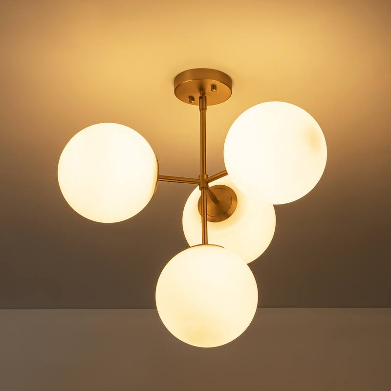 Black or Gold Modern Sputnik Glass Globe Bubble Chandelier Pendant Light for Dining Room, Kitchen, Living Room, Foyer