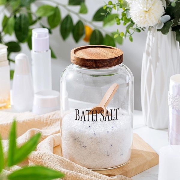 2 Sets 74 oz Large Bath Salt Container - clear - 9.6 x 9.6 x 5.9
