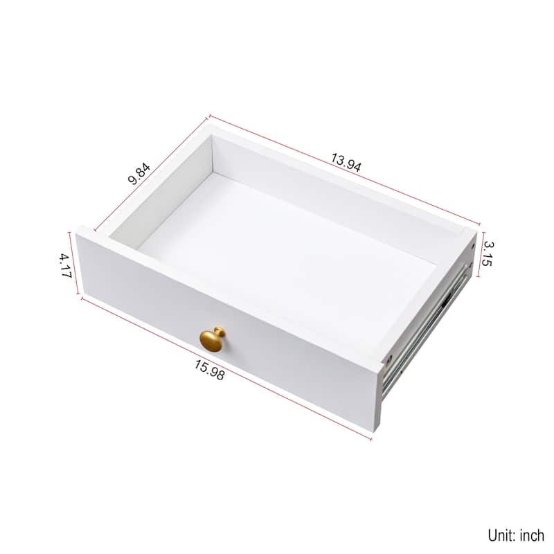 Fold-Out Desk, Convertible Writing Table with Shelf & Drawer, Space-Saving Home Office Workstation for Small Rooms