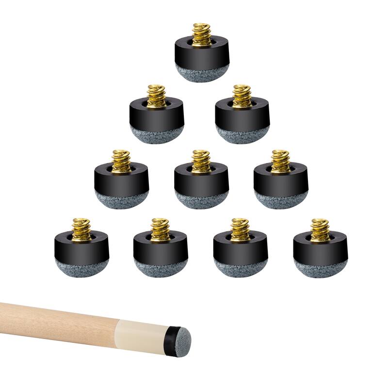 GSE™ 10-Pack 12mm/13mm Billiard Cue Tips, Soft/Hard Replacement Pool Cue Stick Screw-on Tips & Nylon Ferrules - 13mm - Soft Tips