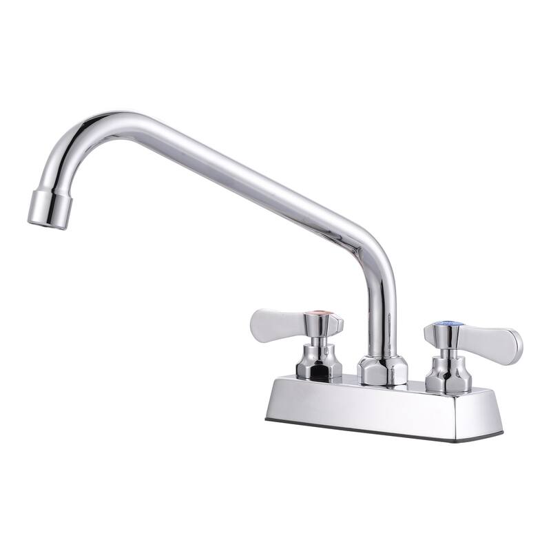 WOWOW Double Handle Commercial Standard Kitchen Faucet - 10 inch Spout