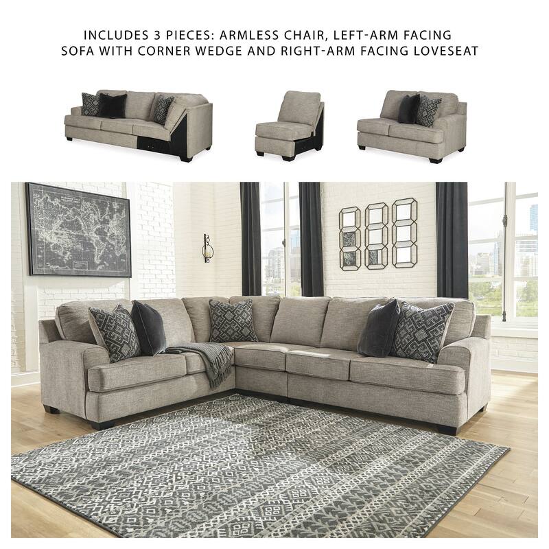 Signature Design by Ashley Bovarian Beige and Grey 3-Piece Sectional Sofa