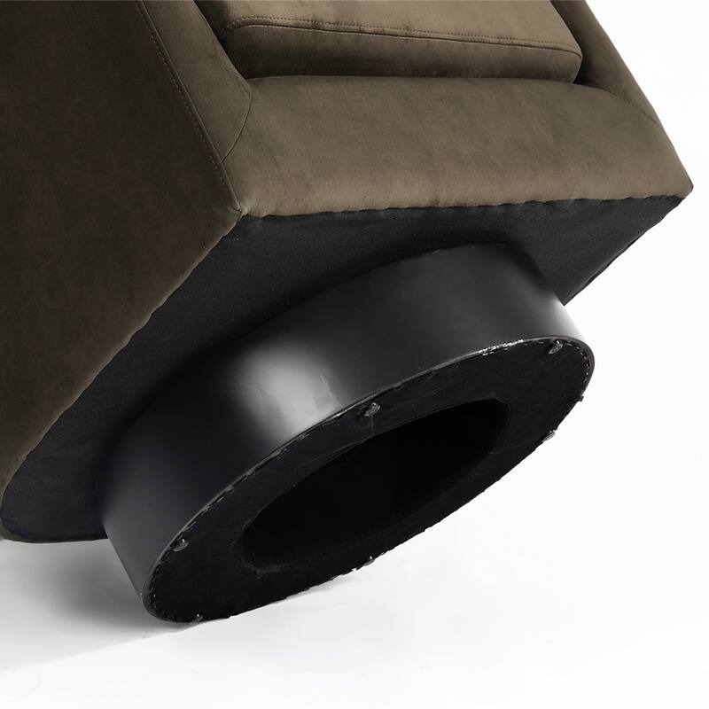 Velvet Low-Back Barrel Chair 360° Swivel Accent Armchair