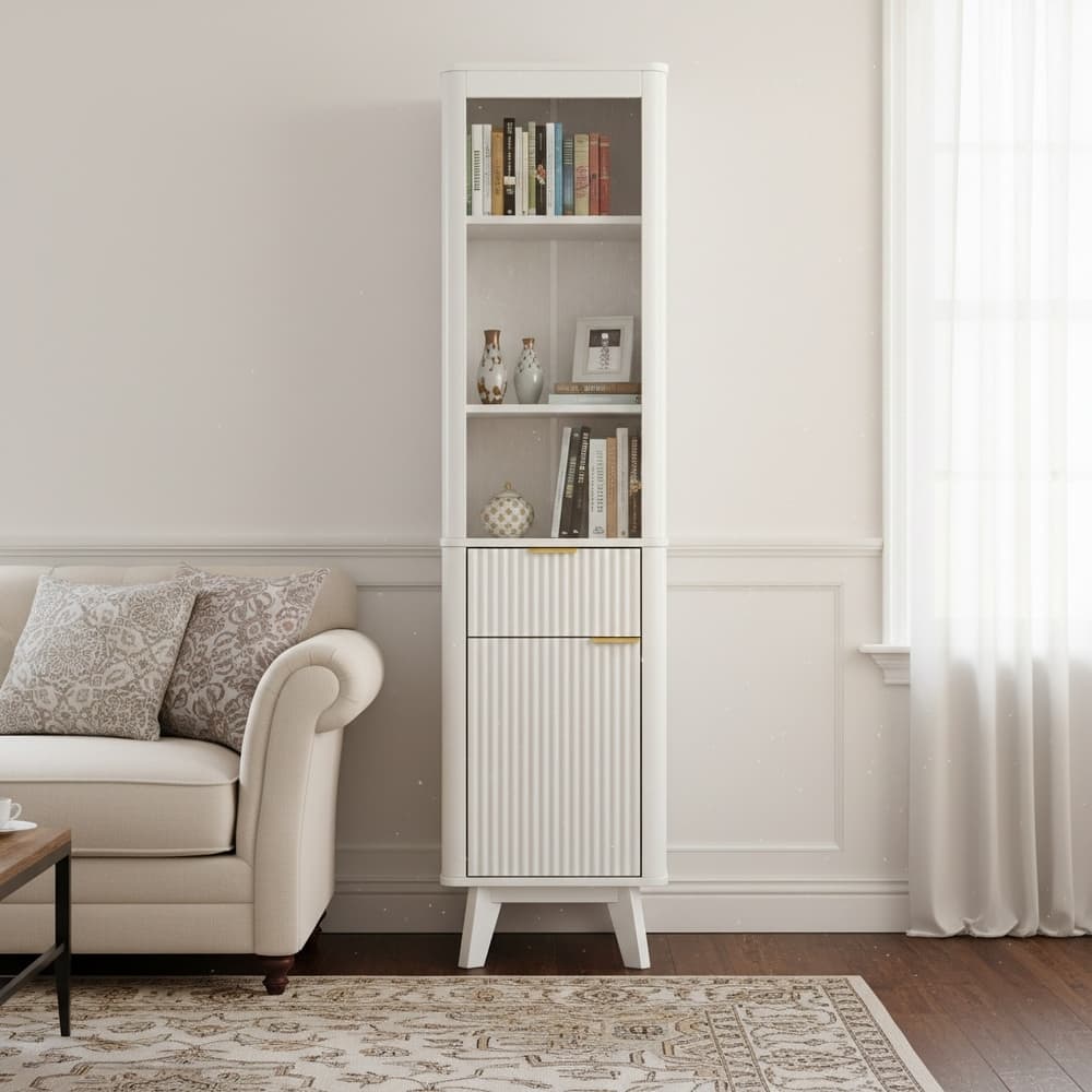 Christopher Knight Home - Modern Linen Tower with Adjustable Shelves, Drawer and Door