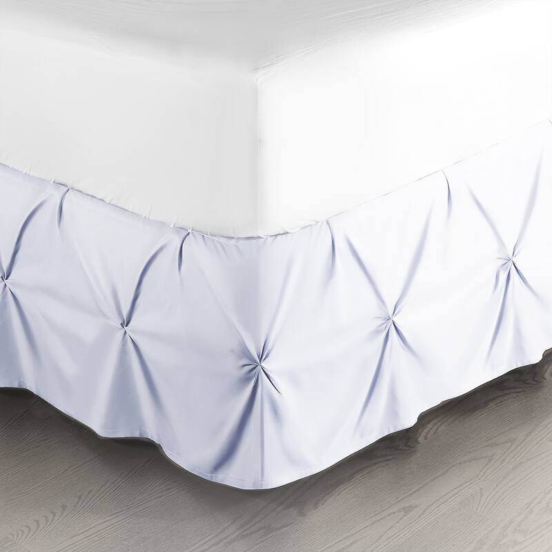 Nestl Pinch Pleat Bed Skirt - Soft Premium Microfiber Ruffle Bed Skirt - 14" Tailored Pintuck Wrap Around Dust Ruffle