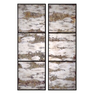 Uttermost Rahila Set of (2) Antiqued Panel Oxidized Wall Mirrors