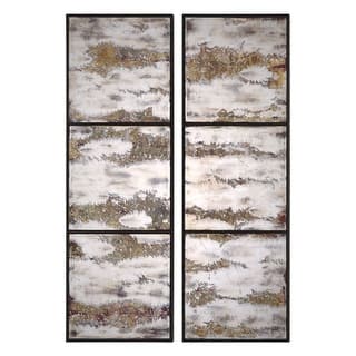 Uttermost Rahila Set of (2) Antiqued Panel Oxidized Wall Mirrors