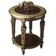 preview thumbnail 1 of 2, Handmade Regal Indian Round Mango Wood End Table (India)