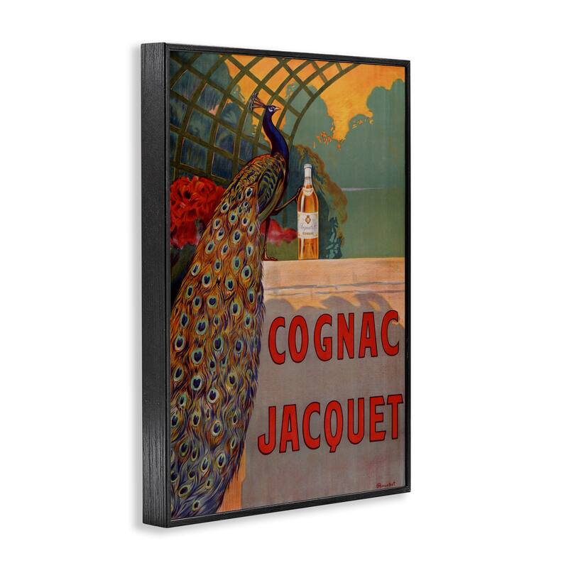 Stupell Vintage Cognac & Peacock Framed Giclee Art Design By Marcus Jules