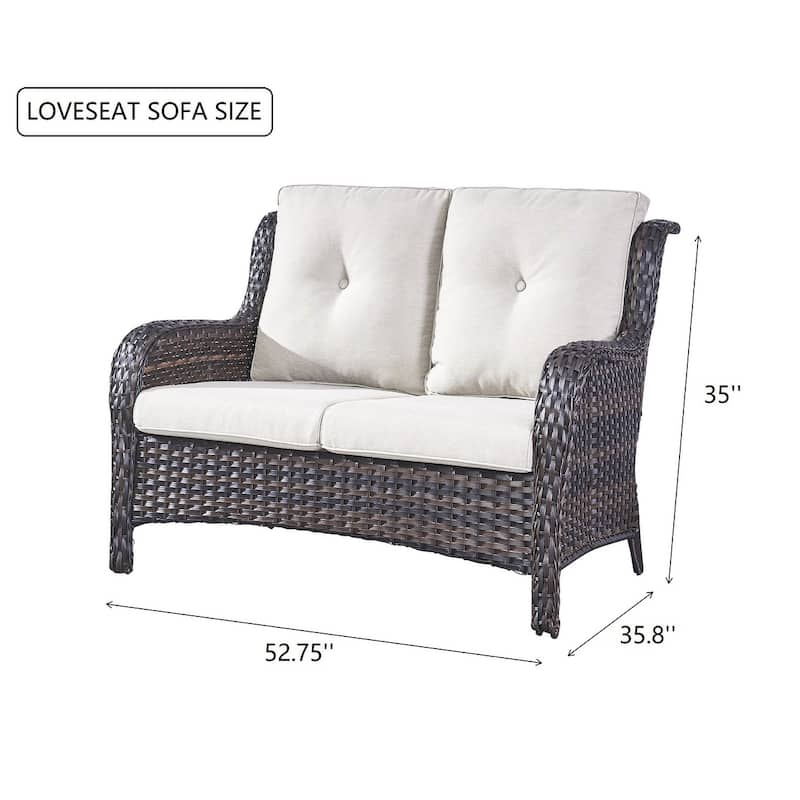 Gymojoy Outdoor Sofa Furniture Patio Loveseat Sofa with Weather-Resistant Cushions