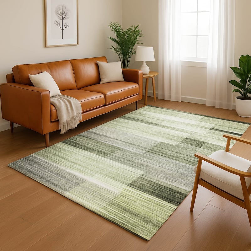 Premium Washable Super Soft Ombre Layers Mayfield Rug - Green - 5' x 7'6"