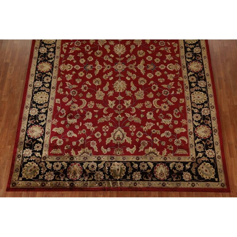 Floral Agra Oriental Area Rug Hand-Tufted Traditional Wool Carpet - 8'11" x 11'10"
