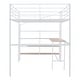 preview thumbnail 8 of 20, Full Size Loft Bed with Desk and Lateral Storage Ladder, Metal Loft Bed Frame with Safety Guardrail for Kids, Teens, Adults