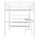 preview thumbnail 9 of 9, Full Size Metal Loft Bed with Desk and 4-layers Lateral Storage Ladder, Safety Guardrail