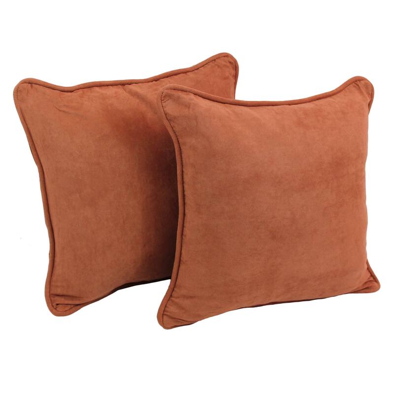 Porch & Den Blaze River 18-inch Microsuede Accent Throw Pillow (Set of 2) - Spice