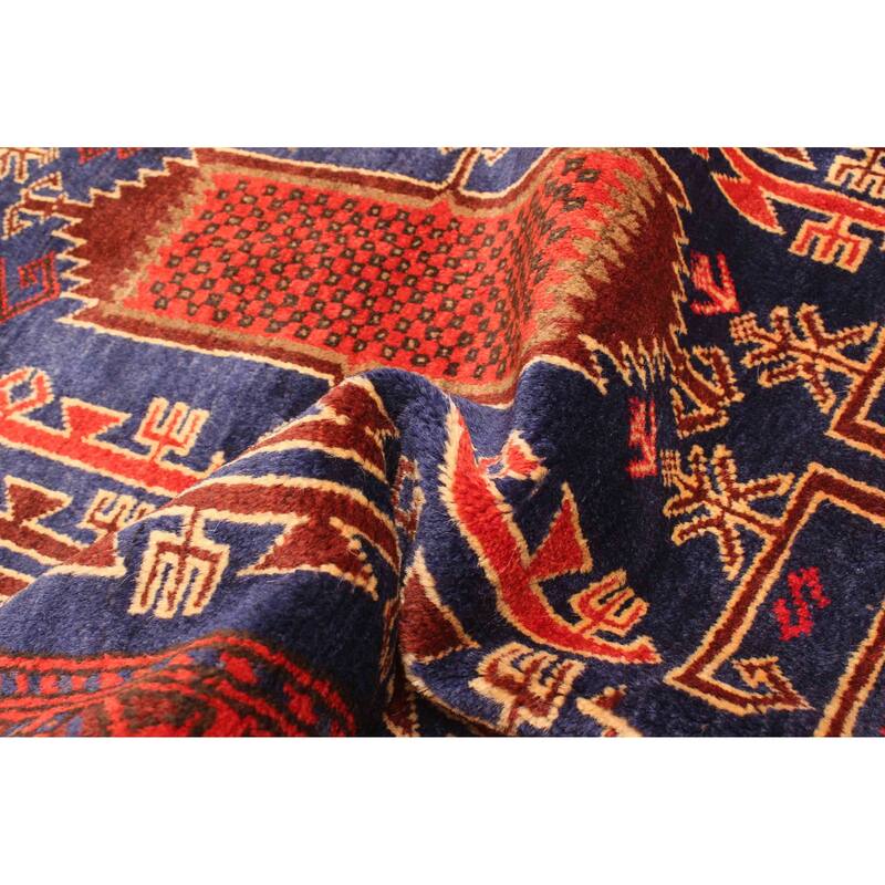 ECARPETGALLERY Hand-knotted Teimani Dark Navy Wool Rug - 2'6 x 4'0