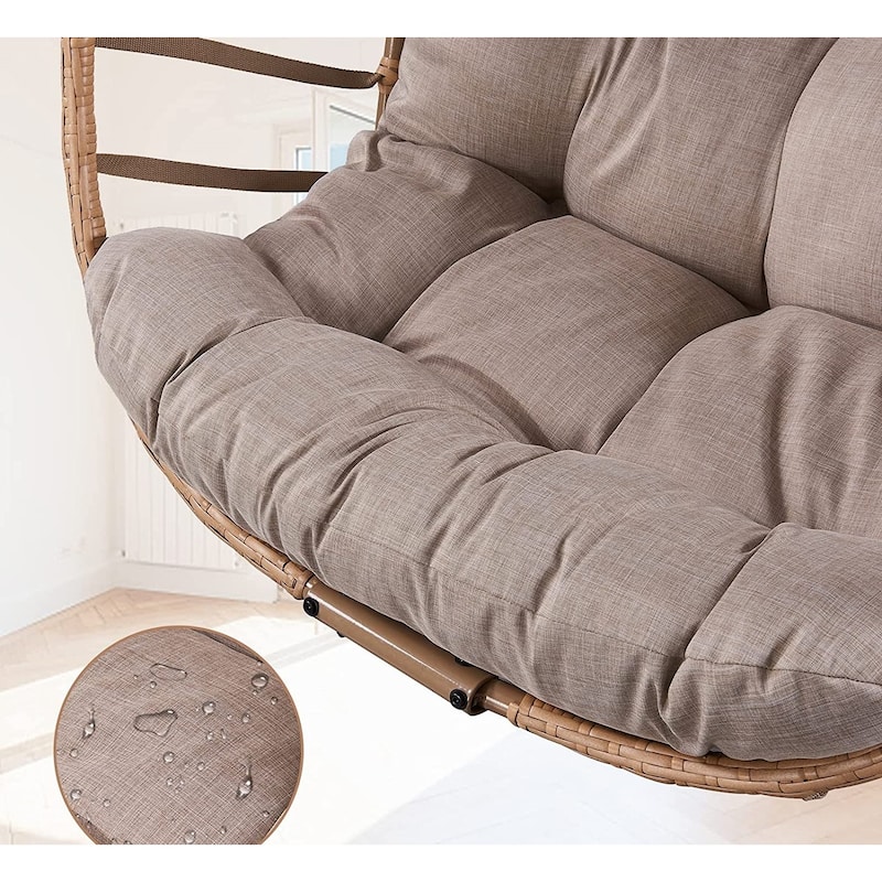 Wicker Outdoor Hanging Egg Swing Chair with Cushion