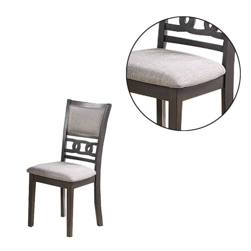 Fabric Upholstered Dining Chair with Panel Back and Knot Cut Outs - 38 H x 22.5 W x 18 L