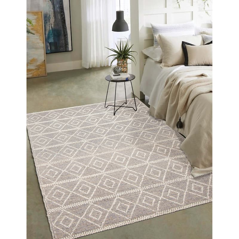 ECARPETGALLERY Braid weave Sienna Brown Wool Rug - 5'2 x 7'5