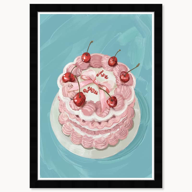 Wynwood Studio Prints Food Cuisine Cheer on Top Teal Pink Wall Art