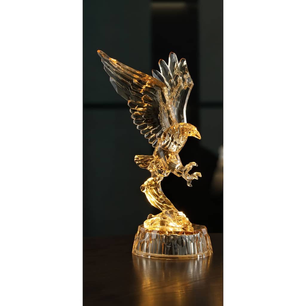 LED Lighted Landing Eagle Figurine Decoration - 9"