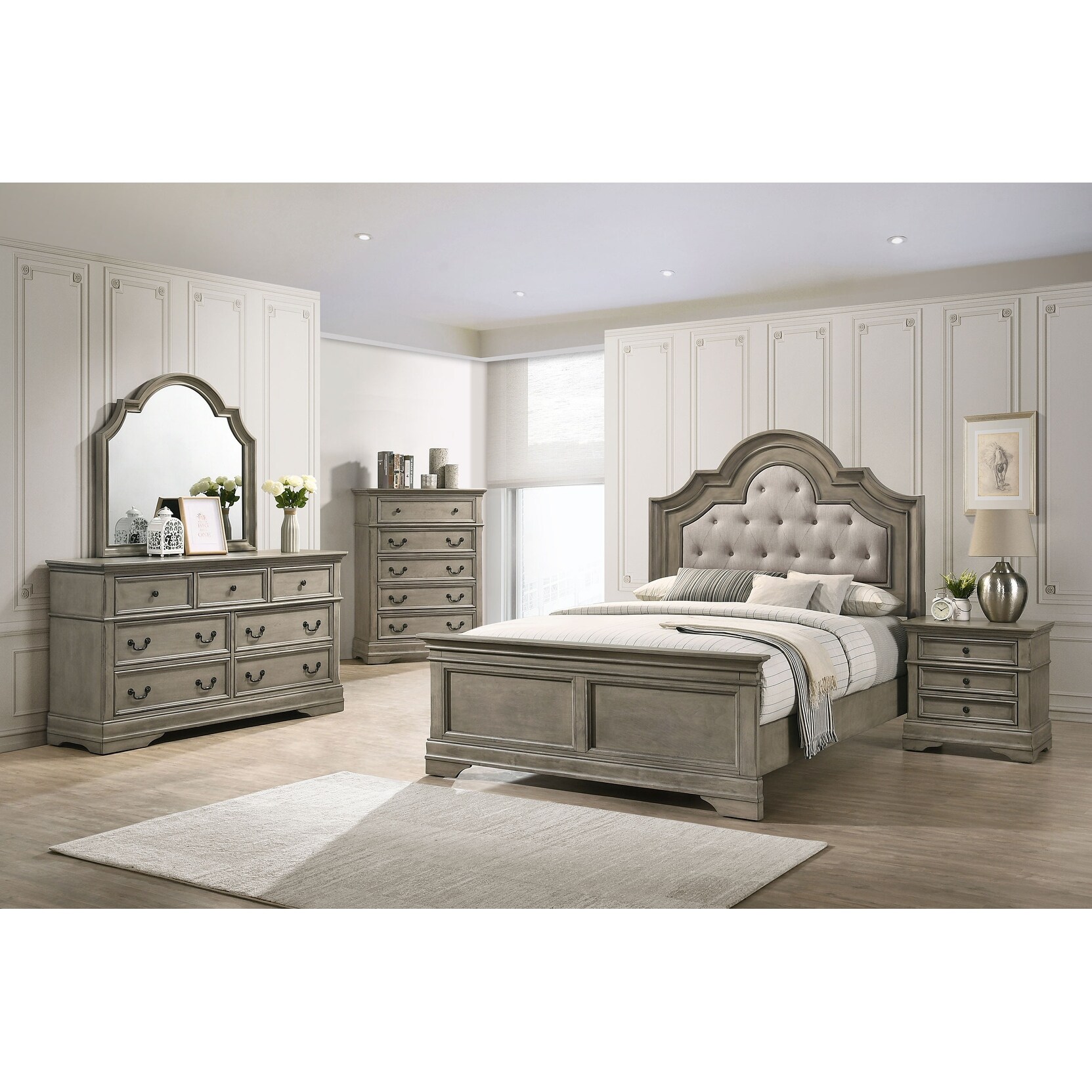 Grey bedroom set queen deals