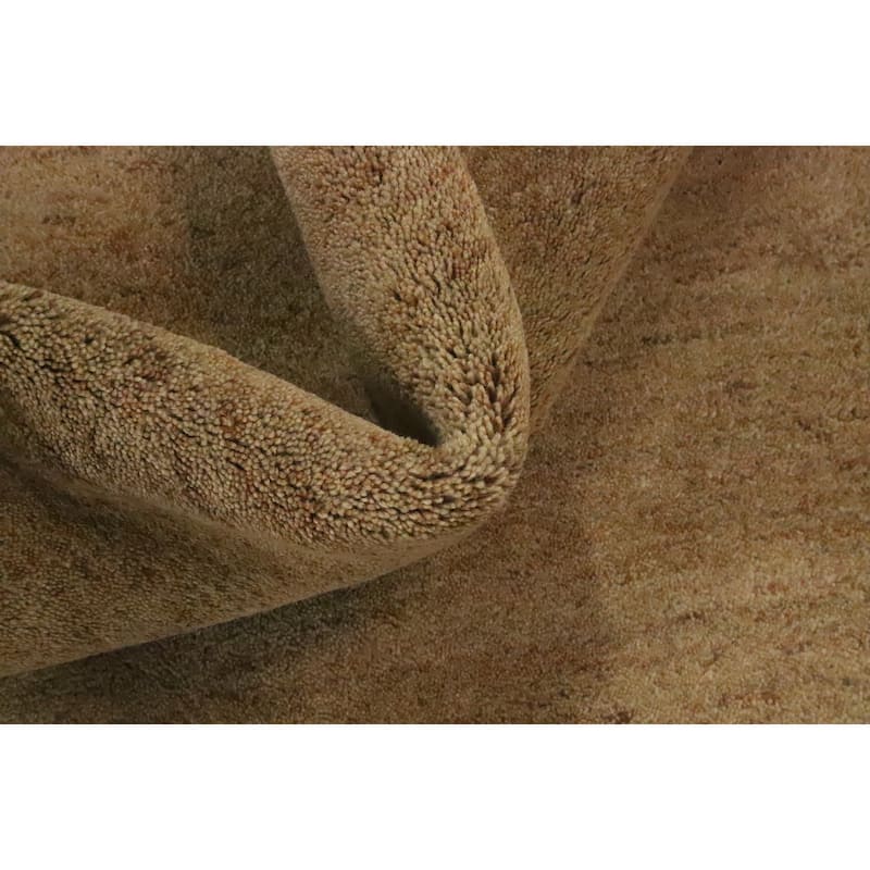 Hand Knotted Oriental 100% Wool Carpet Modern Solid Brown Gabbeh Area Rug - 11' 6'' X 8' 3''