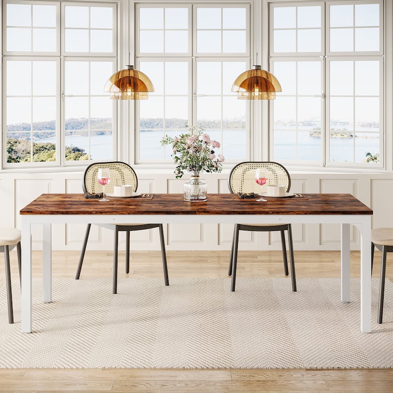 Dining Table for 6-8 Person, 78 inch Long Rectangular Kitchen Dining Table for Living Room