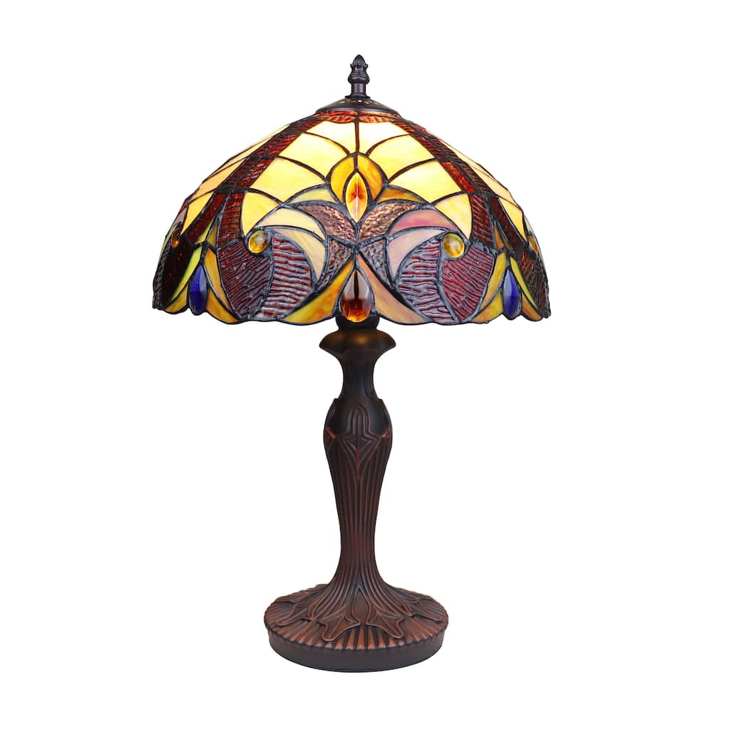 Tiffany Style Victorian Design 1-light Dark Bronze Table Lamp