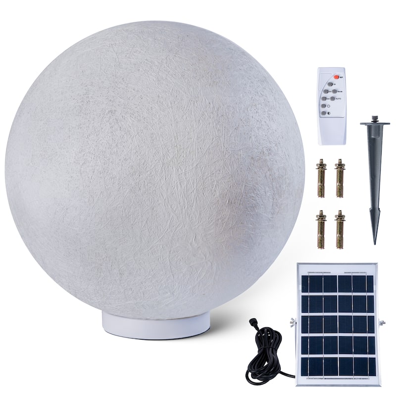 15.7" Indoor/Outdoor Solar Powered Glowing Moon Light - 15.7 inch