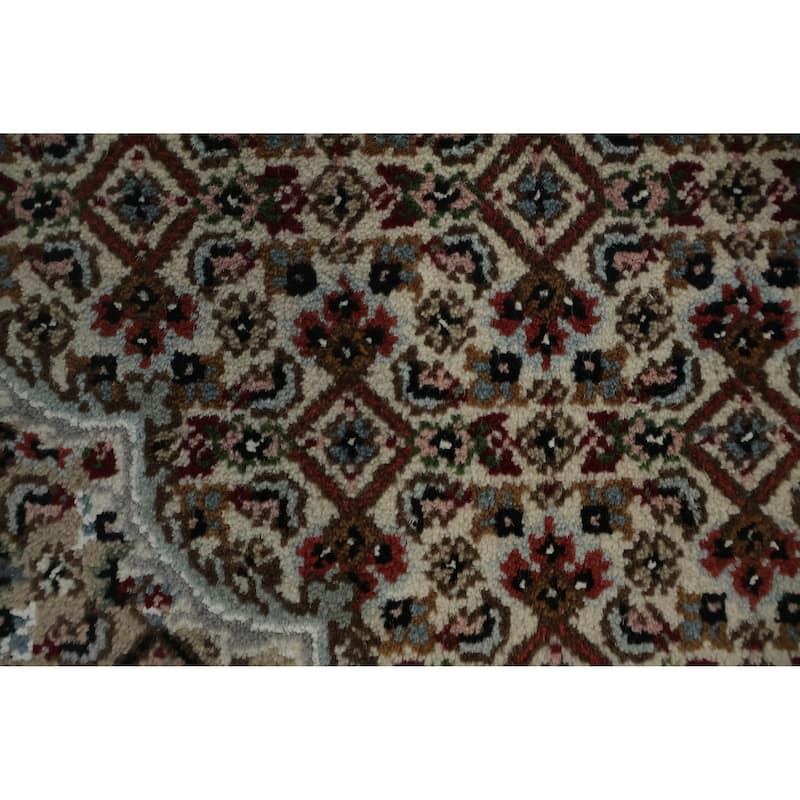 Hand Knotted Oriental 100% Wool Carpet Traditional Floral Red Tabriz-Mahi Area Rug - 11' 10'' X 8' 2''