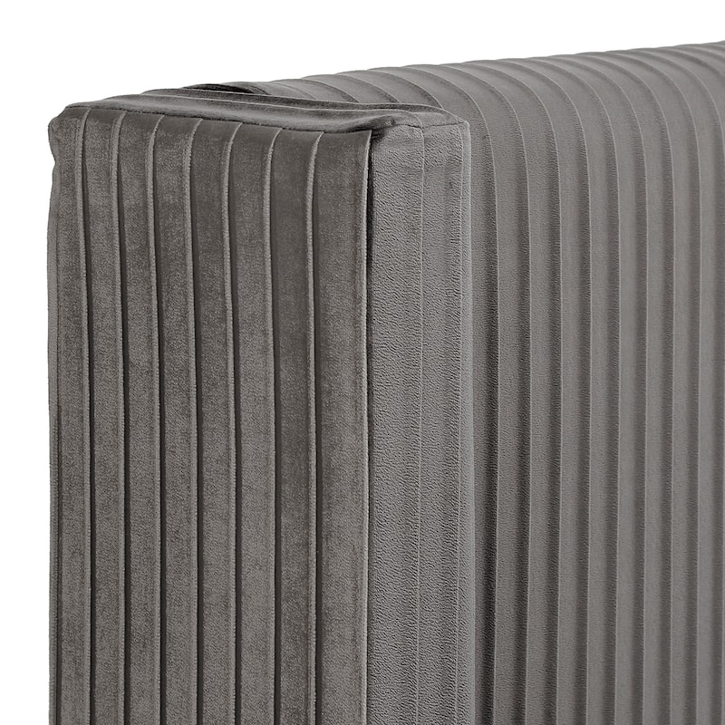 Judith Pleated Velvet Upholstered Wingback Bed by iNSPIRE Q Modern