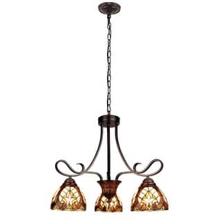 Tiffany Style Victorian Design 3-light Dark Bronze Chandelier - 20 inches high
