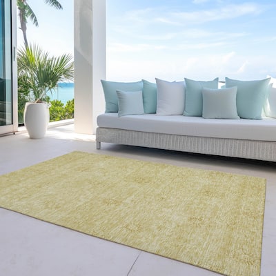 Machine Washable Indoor/ Outdoor Chantille Floral Burst Rug