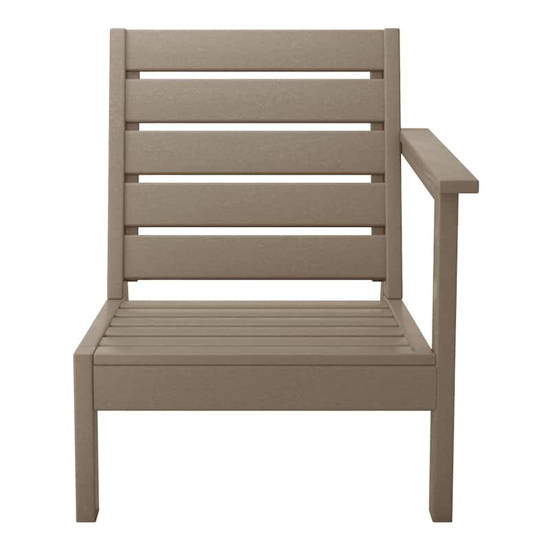 Polytrends Birchwood All Weather HDPE Outdoor Patio Deep Seating Right Arm Facing Chair