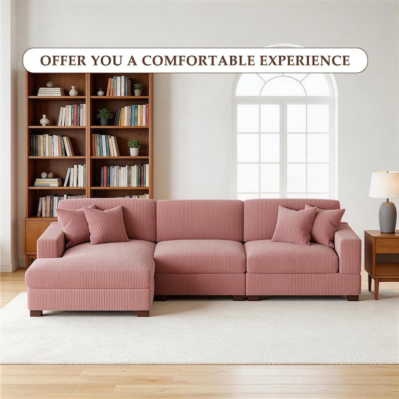 Oversized L-shaped Modular Sectional Sofa with Chaise Lounge
