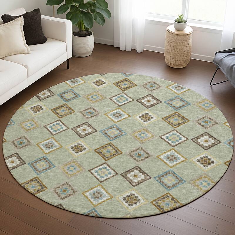 Machine Washable Indoor/ Outdoor Global Flagler Chantille Rug