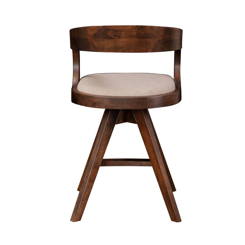 Furniture of America Abigail IX Mid-century Modern Handcrafted Rubberwood Counter Height Dining Chairs (Set of 2)