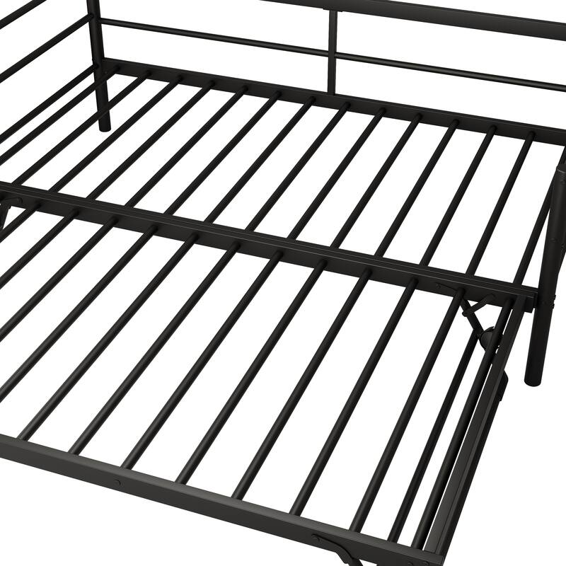 Twin Size Metal Daybed with Pop Up Trundle